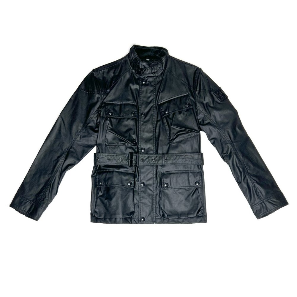 BELSTAFF TRIALMASTER Black on Black Motorcycle Jacket - Size: L